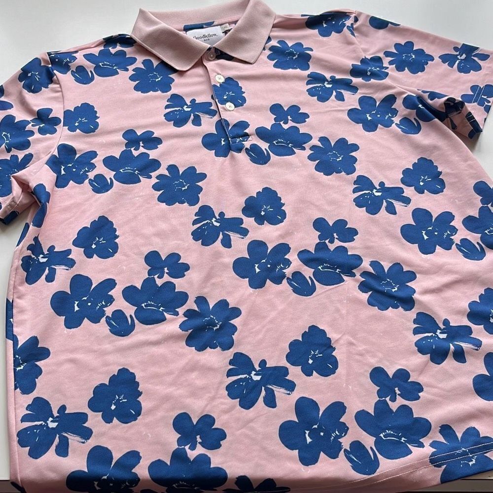 Goodfellow Regular Fit Hawaiian Flower Tropical Polo Mens XL